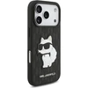 Karl Lagerfeld Saffiano Mono Patch Choupette dėklas, skirtas iPhone 18 Pro / 17 Pro, juodas