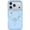 Karl Lagerfeld Script Logo MagSafe dėklas, skirtas iPhone 18 Pro / 17 Pro, šviesiai mėlynas
