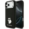 Karl Lagerfeld silikoninis Choupette metalinis pin dėklas, skirtas iPhone 18 Pro Max / 17 Pro Max, juodas