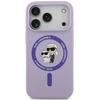 Karl Lagerfeld Silicone Karl&Choupette Ring MagSafe dėklas, skirtas iPhone 18 Pro / 17 Pro, violetinis