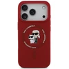 Karl Lagerfeld silikoninis Karl&Choupette žiedinis MagSafe dėklas, skirtas iPhone 18 Pro / 17 Pro, raudonas