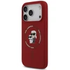 Karl Lagerfeld silikoninis Karl&Choupette žiedinis MagSafe dėklas, skirtas iPhone 18 Pro / 17 Pro, raudonas