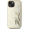Dėklas Karl Lagerfeld Wrinkled Metal Signature Apple iPhone 15 auksinis