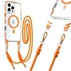 Tel Protect Skaidrus dėklas su virvele skirtas Apple iPhone 15 oranžinės spalvos
