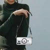 Tel Protect Skaidrus dėklas su virvele skirtas Apple iPhone 15 juodos spalvos