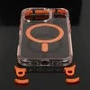 Tel Protect Skaidrus dėklas su virvele skirtas Apple iPhone 15 Pro Max oranžinės spalvos