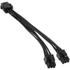 Kolink Adapteris 6-Pin-PCIe to 2x 6-Pin-PCIe-Stecker, juodos spalvos, 15cm