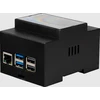 Korpusas montuojamas ant DIN bėgelio skirtas Raspberry Pi 5 (RPI5) juodas JOY-IT