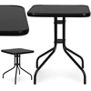 Lauko baldų komplektas Kvadratinis sodo stalas 60 cm grūdinto stiklo stalas sodui, terasai, balkonui, juodas MultiGarden
