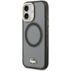 Lacoste PC/TPU Frosted Finish Gold Logo MagSafe dėklas skirtas Apple iPhone 17 juodos spalvos