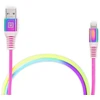Laidas REAL-EL MFI USB A – Lightning Rainbow 1m, vaivorykštės spalvos