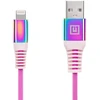 Laidas REAL-EL MFI USB A – Lightning Rainbow 1m, vaivorykštės spalvos