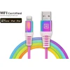 Laidas REAL-EL MFI USB A – Lightning Rainbow 1m, vaivorykštės spalvos