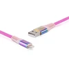 Laidas REAL-EL MFI USB A – Lightning Rainbow 1m, vaivorykštės spalvos