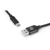 Laidas REAL-EL Premium USB A – C tipo, audinio, juodos spalvos, 2 m, tekstilinis