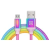 Laidas REAL-EL Premium USB A – Micro USB Rainbow 1m, vaivorykštės spalvos