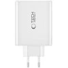 Laidinis įkroviklis 100W 3x USB-C PD + QC3.0 USB Tech-Protect NC100W-GAN baltos spalvos