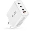 Laidinis įkroviklis 100W 3x USB-C PD + QC3.0 USB Tech-Protect NC100W-GAN baltos spalvos