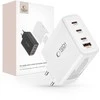 Laidinis įkroviklis 100W 3x USB-C PD + QC3.0 USB Tech-Protect NC100W-GAN baltos spalvos