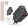 Laidinis įkroviklis 30W 2x PD USB-C + QC3.0 USB Tech-Protect C30W juodos spalvos