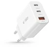 Laidinis įkroviklis 30W 2x PD USB-C + QC3.0 USB Tech-Protect C30W baltos spalvos