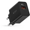 Laidinis įkroviklis 30W PD USB-C + QC3.0 USB Tech-Protect NC30W juodos spalvos