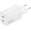 Laidinis įkroviklis 4smarts PDPlug Dual 45W GaN 2xUSB-C baltos spalvos