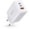 Laidinis įkroviklis 65W 2x USB-C PD + QC3.0 USB Tech-Protect C65W baltos spalvos