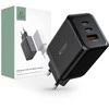Laidinis įkroviklis 65W 2x USB-C PD + QC3.0 USB Tech-Protect C65W juodos spalvos