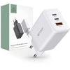 Laidinis įkroviklis 65W 2x USB-C PD + QC3.0 USB Tech-Protect C65W baltos spalvos