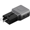 Laidinis įkroviklis Energea TravelGo Adapteris 45 2xUSB-C 45W graphite-juodos spalvos