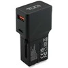 Laidinis įkroviklis TUMI Travel Adapteris 25W USB-C / USB-A + Kabelis USB-C/USB-C juodos spalvos