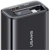 Laidinis įkroviklis USAMS Xiang Series CC296 30W 1xUSB-C 1xUSB-A + USB-C cable juodos spalvos