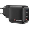 Laidinis įkroviklis Verbatim Mini GaN 100W 2xUSB-C PD/1x USB-A QC juodos spalvos 32230