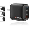 Laidinis įkroviklis Verbatim Mini GaN 100W 2xUSB-C PD/1x USB-A QC juodos spalvos 32230