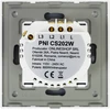Laiptinis jungiklis ir dvigubas kryžminis jungiklis su PNI CS202W stikliniu jutikliniu paviršiumi, baltas su LED indikatoriumi, 800W / jungiklis