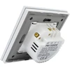 Laiptinis jungiklis ir dvigubas kryžminis jungiklis su PNI CS202W stikliniu jutikliniu paviršiumi, baltas su LED indikatoriumi, 800W / jungiklis