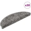 Laiptų kilimėliai, 30 vnt., pilki, 56x17x3 cm, pusapvaliai