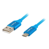 LANBERG CA-USBM-20CU-0010-BL laidas Premium Quick Charge 3.0 USB Micro-B M ->A M 1M Mėlyna