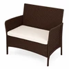 Dvivietė sodo sofa su pagalvėle, suoliukas balkonui, terasai ir sodui, ruda, MultiGarden