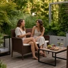 Dvivietė sodo sofa su pagalvėle, suoliukas balkonui, terasai ir sodui, ruda, MultiGarden