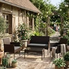 MultiGarden Tamsiai rudi sodo baldų komplektas