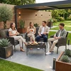 Grandininis pjūklas Sodo baldų komplektas iš technoratano, suolas, stalas, kėdės, pilkas „MultiGarden“