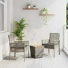 Lauko baldų komplektas Sodo Bistro Rinkinys 3 pcs Pilka poliratanas