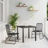 Lauko baldų komplektas Sodo valgomojo komplektas 3 pcs Juoda