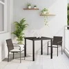 Lauko baldų komplektas Sodo valgomojo komplektas 3 pcs Ruda ir juoda PE ratanas