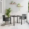 Lauko baldų komplektas Sodo valgomojo komplektas 3 pcs Juoda PE ratanas