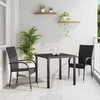 Lauko baldų komplektas Sodo valgomojo komplektas 3 pcs Juoda
