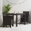 Lauko baldų komplektas Sodo valgomojo komplektas 3 pcs Ruda Polipropilenas