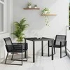 Lauko baldų komplektas Sodo valgomojo komplektas 3 pcs Juoda
